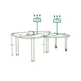 360 Degree Rotatable Coffee Table With Solid Legs