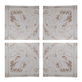 Distressed Wooden Square Wall Panels (Set of 4) - White