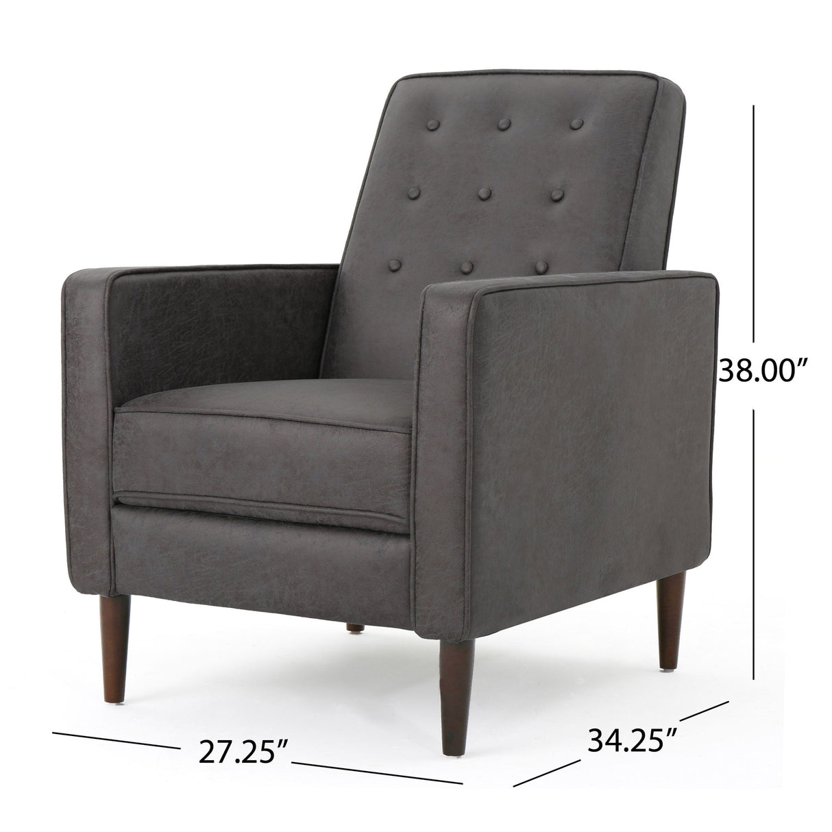 Macedonia - Button Tufted Fabric Recliner - Slate