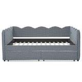 Gingham Daybed & USB Charging Port, Wave-Shaped Design