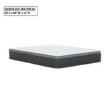 12'' Hybrid Mattress In A Box, Plush Gel Memory Foam Mattress Top With Pocket Coil Base - Gray / White - Queen