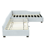 Upholstered Double Daybed With Trundle And Drawer