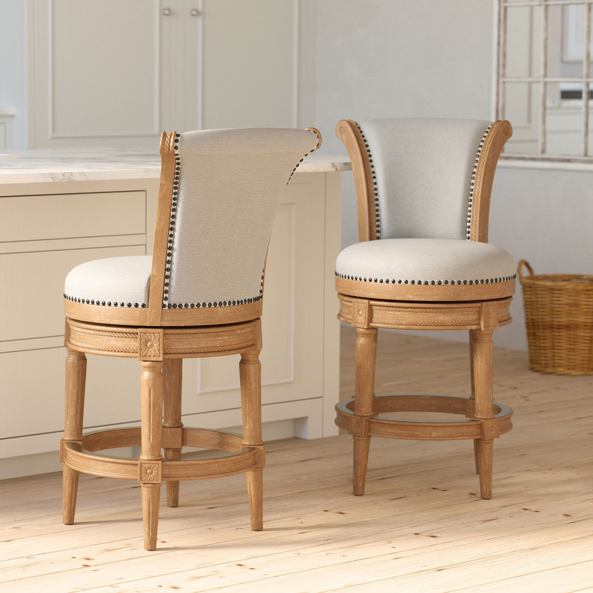 Swivel Barstool With High-Back