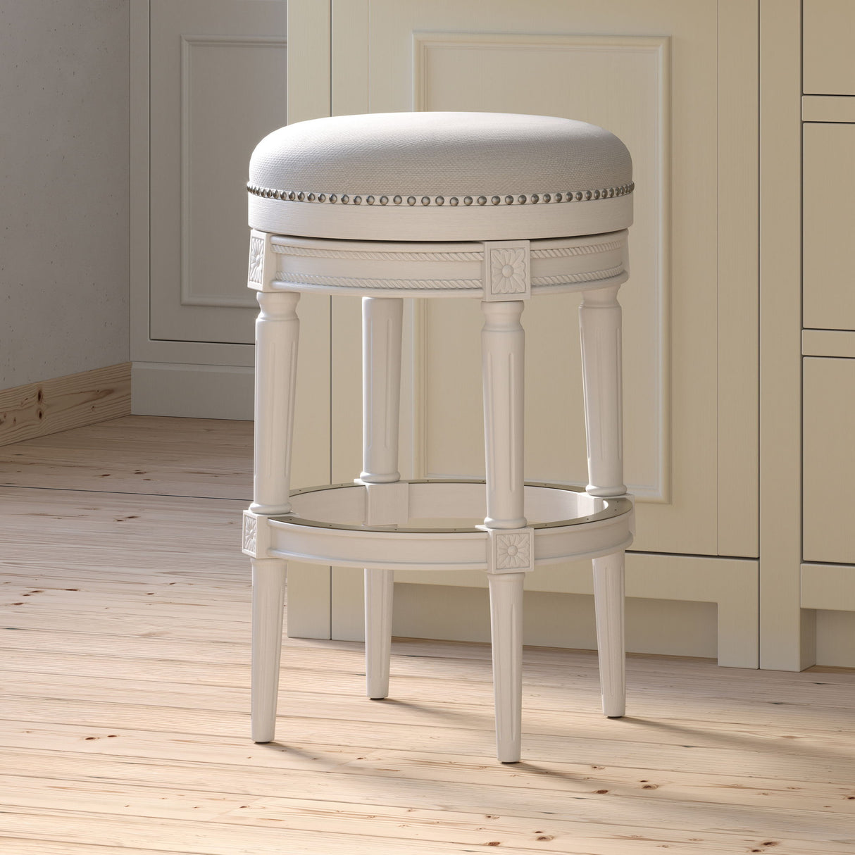 Rustic Elegance Backless Swivel Stool