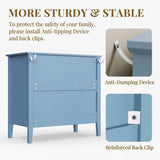 Fluted 3 Drawer Nightstand With Soft Close Slides