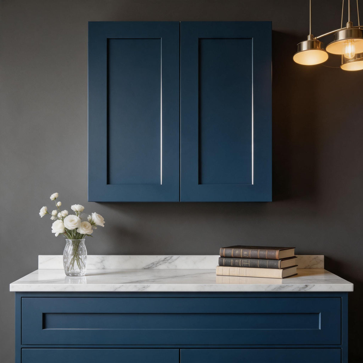 Shaker Wall Cabinet With Soft Close Hinges, Adjustable Shelves, Double Door