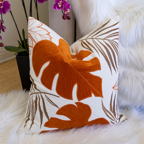 Autumn Vibes Leaf Accent Pillow