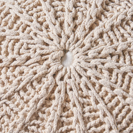 Bordeaux - Knitted Round Pouf Ottoman And Floor Cushion