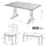 Dining Set With Bench, 6 Piece
