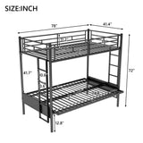 Twin Over Full Bunk Bed, Multifunction - Black