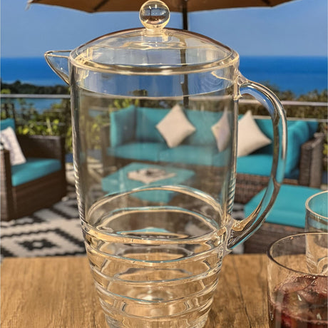 Swirl Unbreakable Plastic Water Pitcher With Lid And Spout