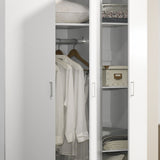 Declan - 3 - Door Wardrobe Cabinet Armoire With Storage Shelves And Hanging Rod - White