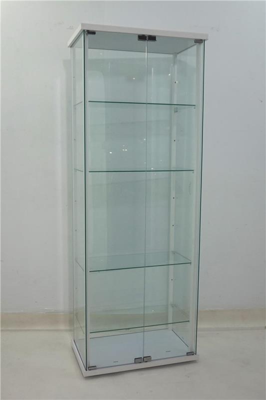 Delphinium 4-Shelf Clear Glass Curio Display Cabinet White - 950170WHT