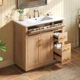 Bathroom Vanity & Sink, Soft Close Doors & Drawers - Wood