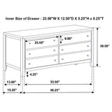 Wedgewood - 6 Drawers Dresser - Cappuccino