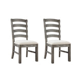 Upholstered Dining Chairs (Set of 2) - Brown - Wood