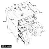 Freestanding Bathroom Vanity With Sink, Adjustable Shelf & Flip Drawer