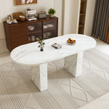 Modern Farmhouse Oval Dining Table With Slim Base