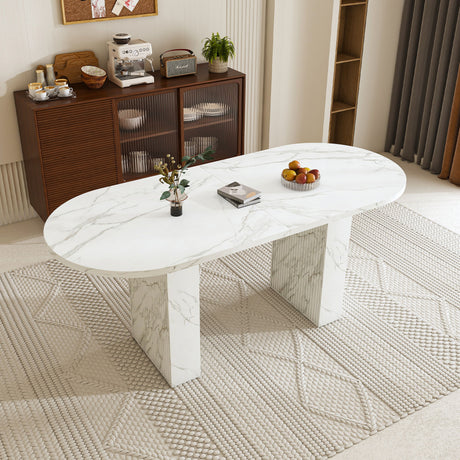 Modern Farmhouse Oval Dining Table With Slim Base