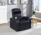 Cyrus Upholstered Track Arm Recliner Black - 600001