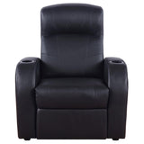 Cyrus Upholstered Track Arm Recliner Black - 600001