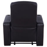 Cyrus Upholstered Track Arm Recliner Black - 600001
