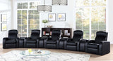 Cyrus Upholstered Track Arm Recliner Black - 600001