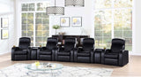 Cyrus Upholstered Track Arm Recliner Black - 600001