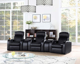 Cyrus Upholstered Home Theater Storage Wedge Console Black - 600002