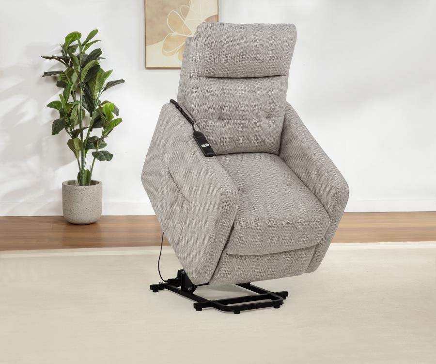 Dayes Upholstered Power Lift Recliner Chair Taupe - 600131P