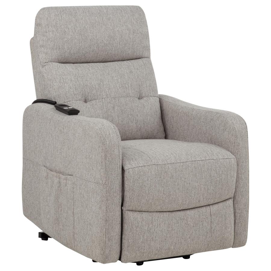 Dayes Upholstered Power Lift Recliner Chair Taupe - 600131P