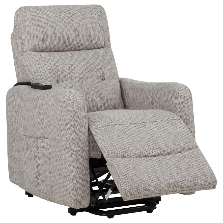 Dayes Upholstered Power Lift Recliner Chair Taupe - 600131P