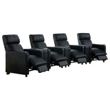 Toohey Upholstered Tufted Recliner Living Room Set Black - 600181-S4A