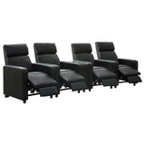 Toohey Upholstered Tufted Recliner Living Room Set Black - 600181-S4B
