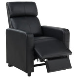 Toohey Upholstered Tufted Recliner Living Room Set Black - 600181-S4B
