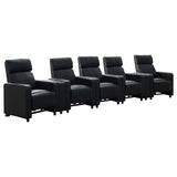 Toohey Upholstered Tufted Recliner Living Room Set Black - 600181-S5B