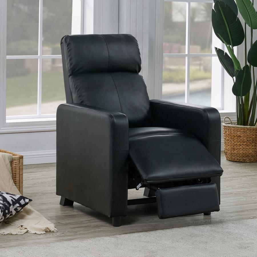 Toohey Upholstered Home Theater Push Back Recliner Black - 600181