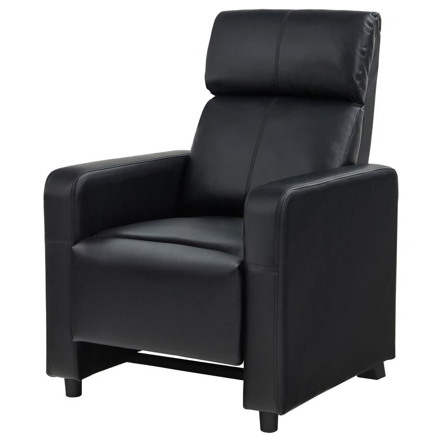 Toohey Upholstered Home Theater Push Back Recliner Black - 600181