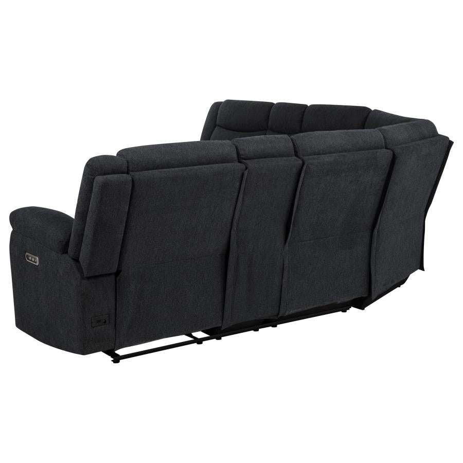 Hagen Upholstered Power Reclining Sectional Sofa Steel Grey - 600500P