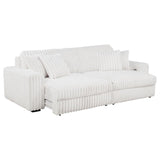 Jacana Corduroy Upholstered Dual Power Chaise Sofa Ivory - 600535P