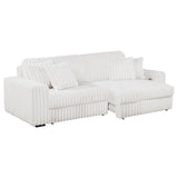 Jacana Corduroy Upholstered Dual Power Chaise Sofa Ivory - 600535P