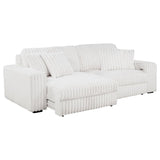 Jacana Corduroy Upholstered Dual Power Chaise Sofa Ivory - 600535P