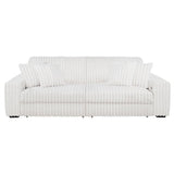 Jacana Corduroy Upholstered Dual Power Chaise Sofa Ivory - 600535P