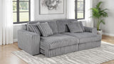 Jacana Corduroy Upholstered Dual Power Chaise Sofa Grey - 600536P