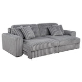 Jacana Corduroy Upholstered Dual Power Chaise Sofa Grey - 600536P