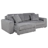 Jacana Corduroy Upholstered Dual Power Chaise Sofa Grey - 600536P