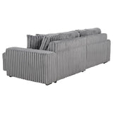 Jacana Corduroy Upholstered Dual Power Chaise Sofa Grey - 600536P