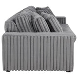 Jacana Corduroy Upholstered Dual Power Chaise Sofa Grey - 600536P