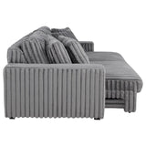 Jacana Corduroy Upholstered Dual Power Chaise Sofa Grey - 600536P