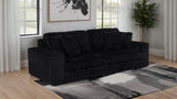 Jacana Corduroy Upholstered Dual Power Chaise Sofa Black - 600537P
